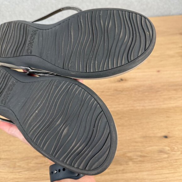 Vionic Rest Karina Backstrap Thong Sandal Size 10 Pewter Silver Supportive Comfy - Picture 12 of 13